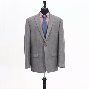 Ralph Lauren 46L Gray Solid 2-Button Sport Coat Blazer Jacket G636